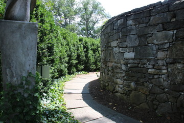 stone wall in the park