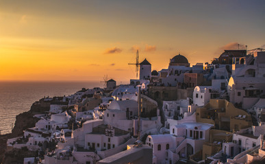 sunset in santorini