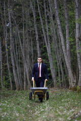 businessman farmer. Portrait of a man in a business suit. 