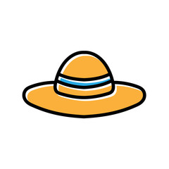 round hat hand drawn icon vector design