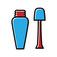 lip liquid hand drawn icon vector design