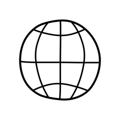 global sphere icon, line style