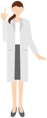 Vector image of a female doctor in in the white coat