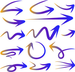 Set of Arrow Hand Drawn Design Element 