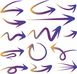Set of Arrow Hand Drawn Design Element 