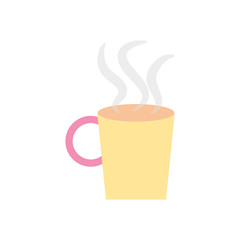 hot coffee mug icon, flat style