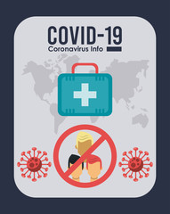 corona virus infographic with earth planet