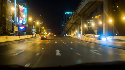 Fototapeta na wymiar Bangkok night streets and light