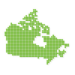 Fototapeta na wymiar カナダ　地図　緑　アイコン