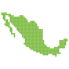 Fototapeta na wymiar メキシコ　地図　緑　アイコン