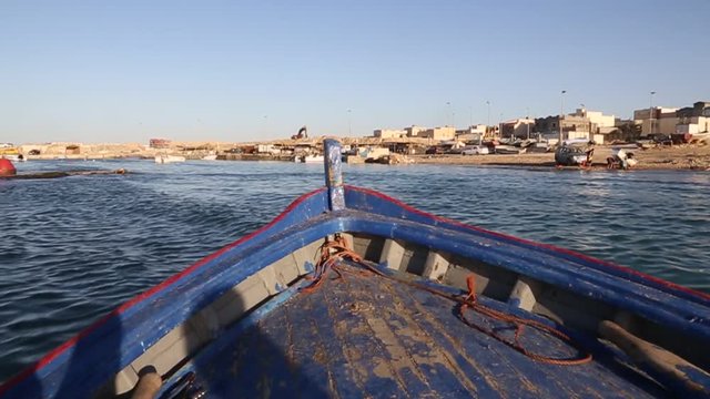 Boat in the ses in Tripoli, Lobya