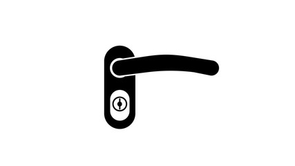 Door handle outline and filled icon sign symbol