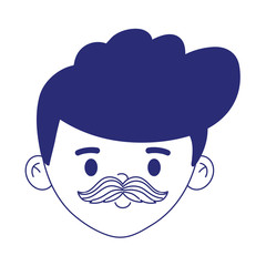 Avatar man cartoon with mustache vector design