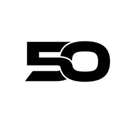 Initial 2 numbers Logo Modern Simple Black 50