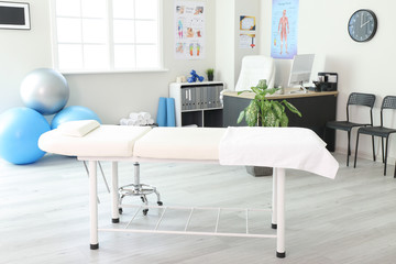 Office of massage therapist in modern medical center