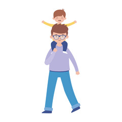 Father and son vector design