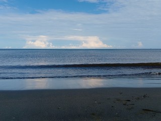 blue sea with blue sky background	