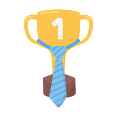 Trophy with necktie of fathers day vector design