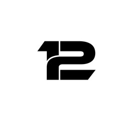 Initial 2 numbers Logo Modern Simple Black 12