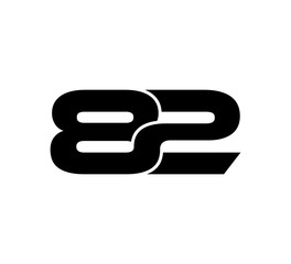 Initial 2 numbers Logo Modern Simple Black 82