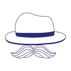 Hat with mustache vector design