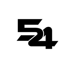 Initial 2 numbers Logo Modern Simple Black 54 - obrazy, fototapety, plakaty