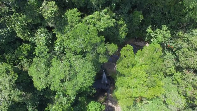 Jungle Waterfall at Gandoca Manzanillo National Wildlife Refuge. Bribri Costa Rica Drone Video