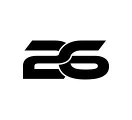 Initial 2 numbers Logo Modern Simple Black 26