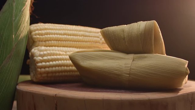Typical Brazilian food made with corn, called Pamonha