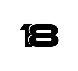 Initial 2 numbers Logo Modern Simple Black 18
