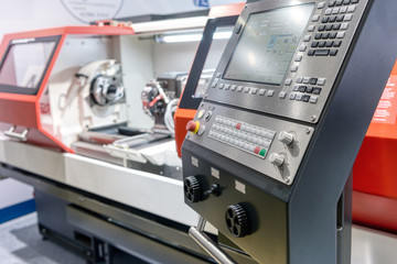 CNC milling machine, modern automatic metal processing equipment.