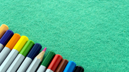 one pencil stands out from the others and is not like the others