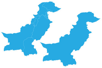 Plakat Map - Pakistan Couple Set , Map of Pakistan,Vector illustration eps 10.