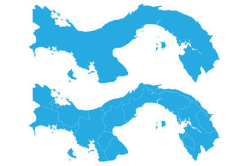 Fototapeta premium Map - Panama Couple Set , Map of Panama,Vector illustration eps 10.