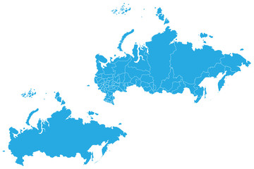 Map - Russia Couple Set , Map of Russia,Vector illustration eps 10.