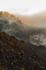 Misty Clouds Moving Into Haleakala Crater,Haleakala National Park, Maui, Hawaii, USA