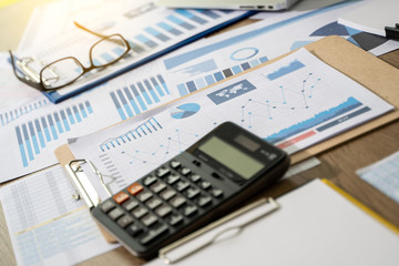 Financial Report- Business Accounting working and analyzing financial documents Analytics Statistics Information Business Technology.