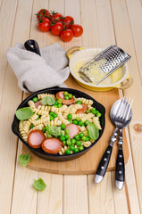 Traditional pasta with sausages