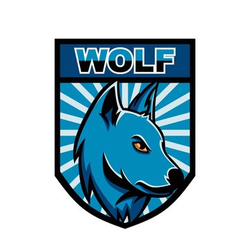Wolf esport logo mascot design