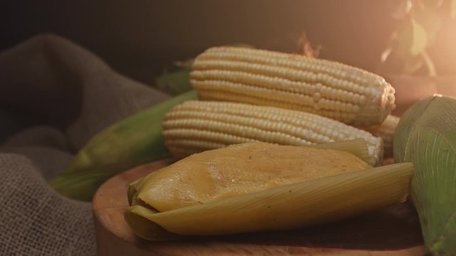 Typical Brazilian food made with corn, called Pamonha