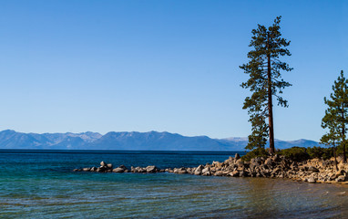 Naklejka premium Rocky Cove at Sand Harbor, Lake Tahoe, Nevada, USA