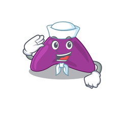 Smiley sailor cartoon character of adrenal wearing white hat and tie