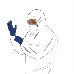 a doctor with complete personal protective equipment