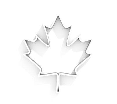 Canada national flag element background. Outline maple leaf icon. 3D rendering