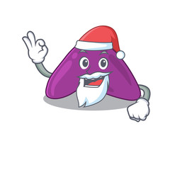 cartoon character of adrenal Santa having cute ok finger