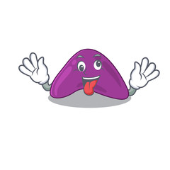 A mascot design of adrenal having a funny crazy face