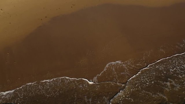 Overhead Top Down of Ocean Waves at Rincon Beach Park, California