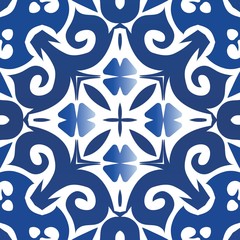 Portuguese ornamental azulejo ceramic.
