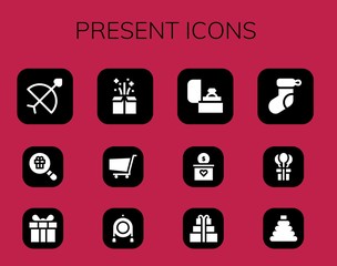 Modern Simple Set of present Vector filled Icons