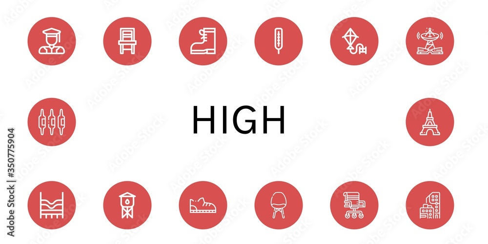 Poster high icon set